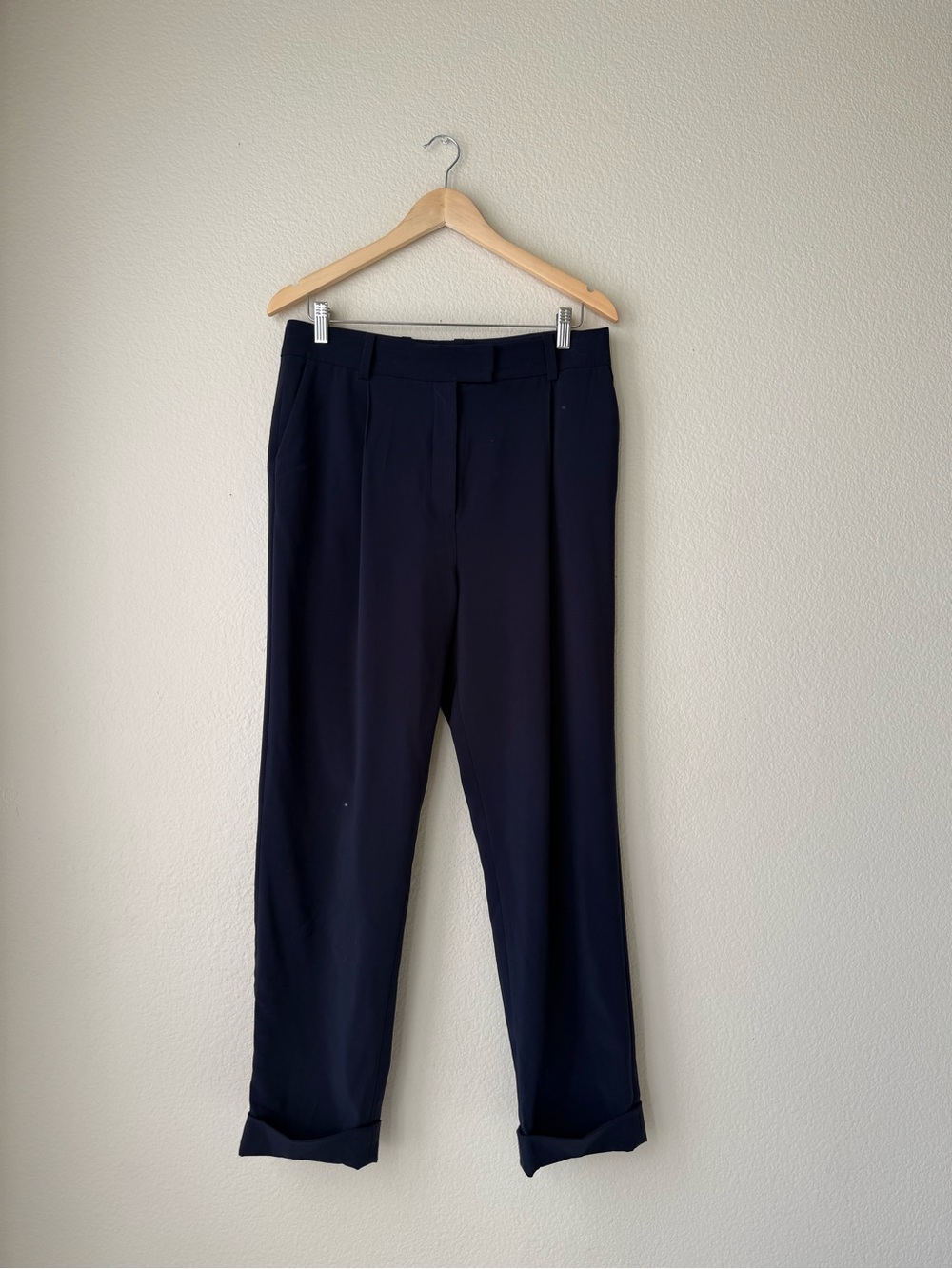COS Women's Navy Dress Pants - Tailored Straight Trousers